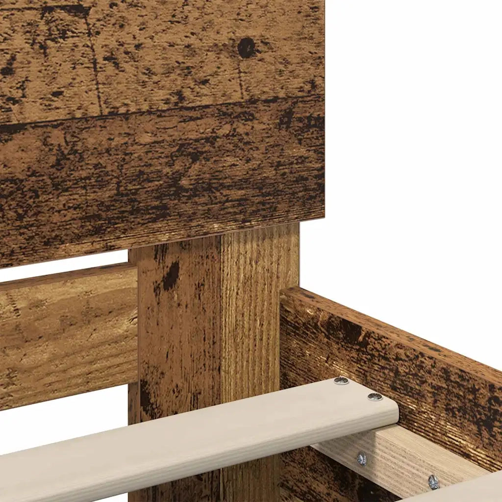 Struttura del letto con testiera-Giroletto con Testiera Legno vecchio 200 x 200 cm 758111