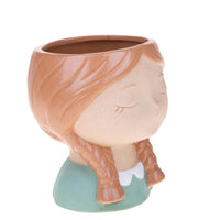 Set 2 Vasi Testa Donna Ø 14,5x H 16 cm