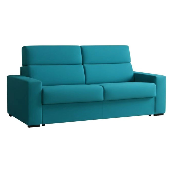 Ozegna, Divano Fisso 3 Posti Sfoderabile Made in Italy, 220x95 cm Azzurro