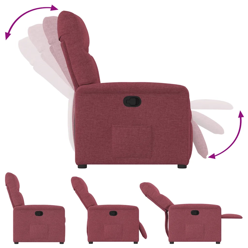 Divano Sedia-Poltrona Reclinabile in Tessuto Rosso Vino 537806