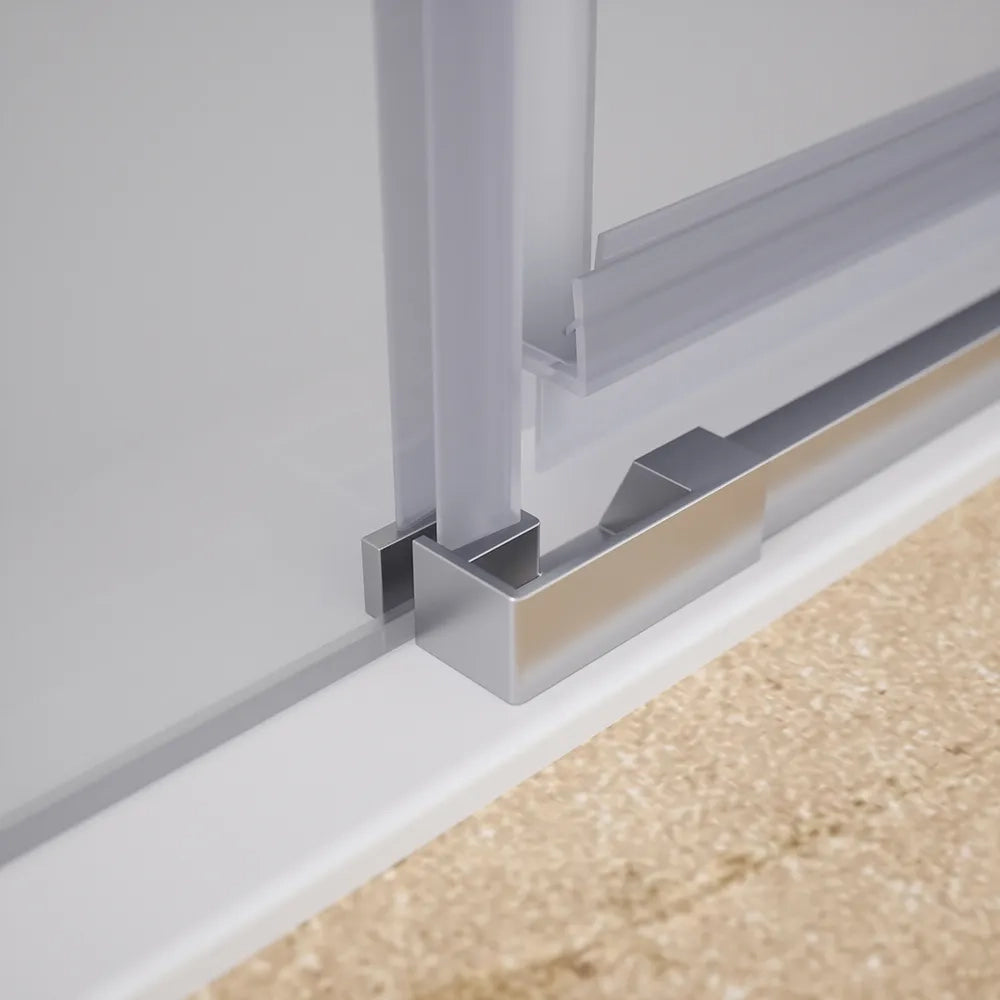 Porta doccia 110cm apertura a battente lato sinistro con cerniere, profili cromati e vetro da 8mm trasparente h195 | Fiji