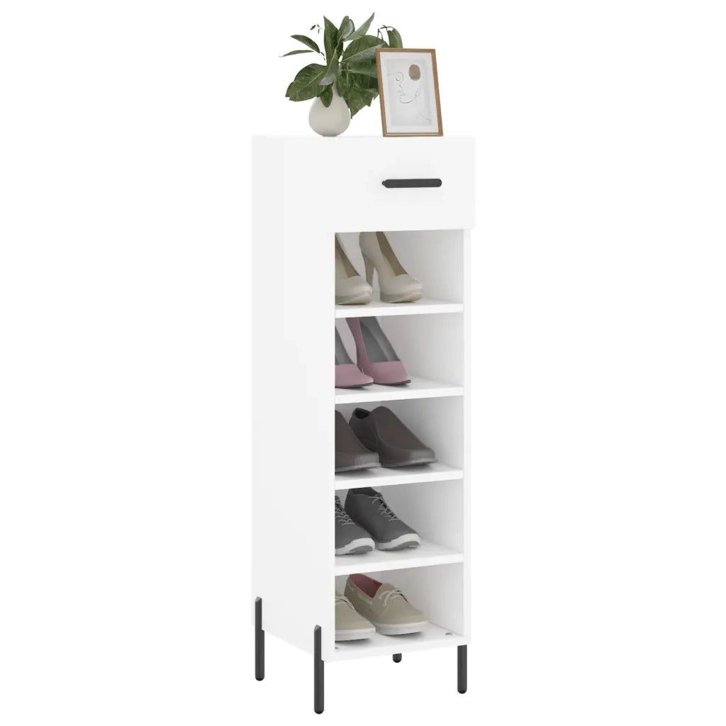 Scarpiera Bianca 30x35x105 cm in Legno Multistrato 829684