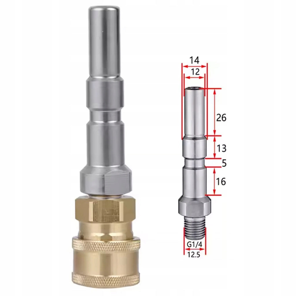 Adattatore Alta Pressione con Attacco Rapido 1/4" – Compatibile con Idropulitrici Nilfisk | Acciaio Inox e Ottone