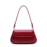 Borsa a tracolla Boston Shell in vera pelle, colore rosso