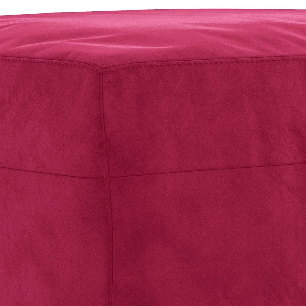 Set di Divani 3 pz con Cuscini Rosso Vino in Velluto