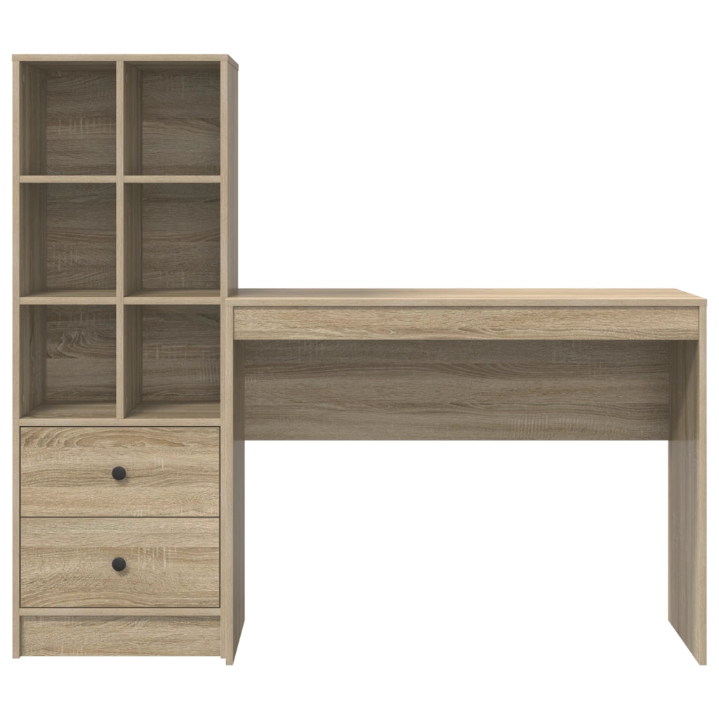 Scrivania con archiviazione rovere sonoma legno ingegnerizzato