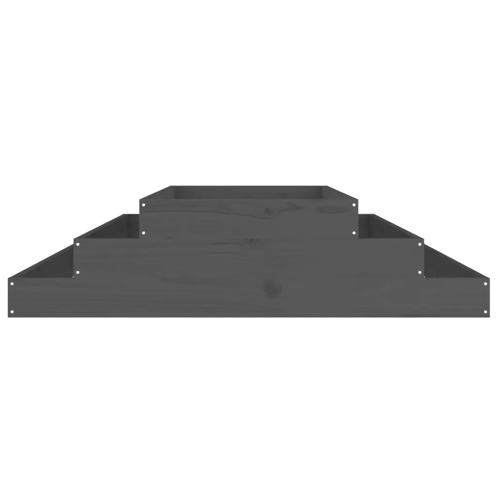 Fioriera Grigia 110x110x27 cm in Legno Massello di Pino 823901