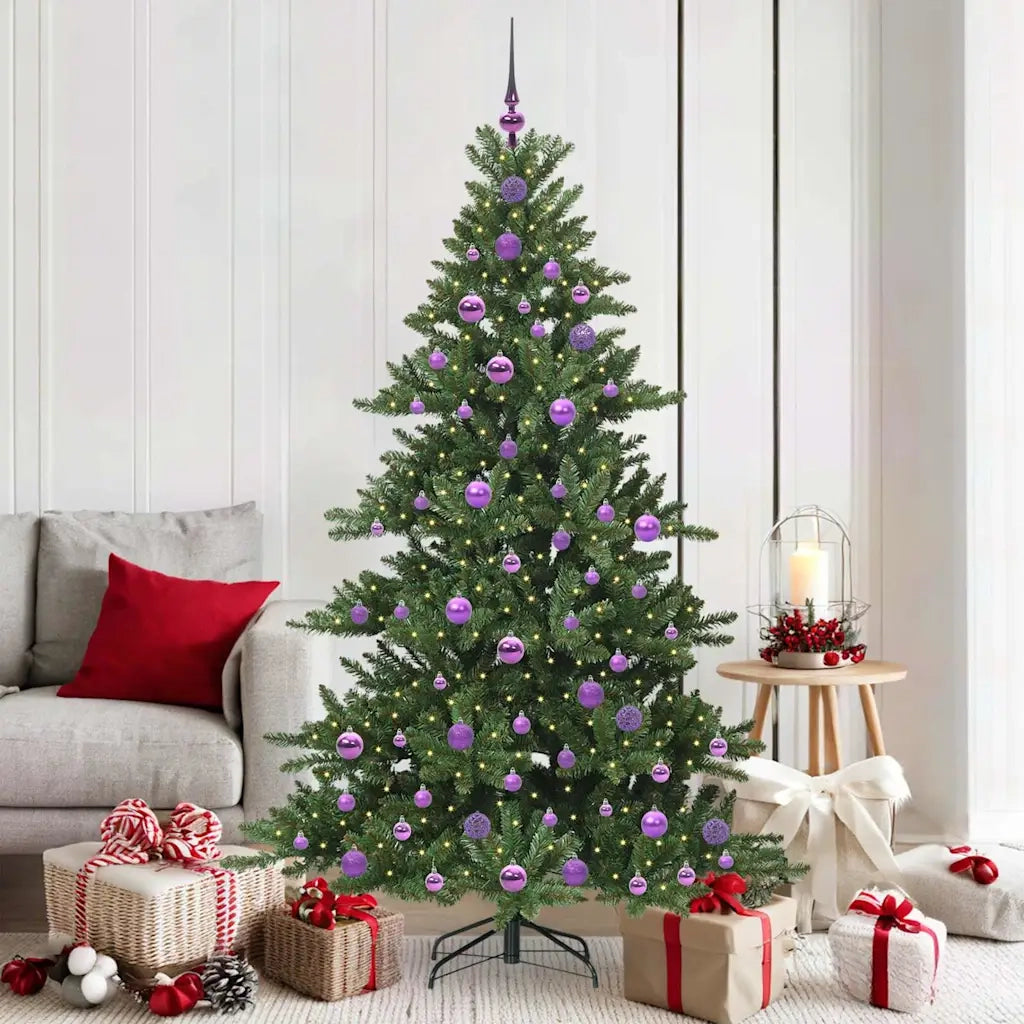 Albero di Natale Artificiale con Rami Pieghevoli Verde 180 cm