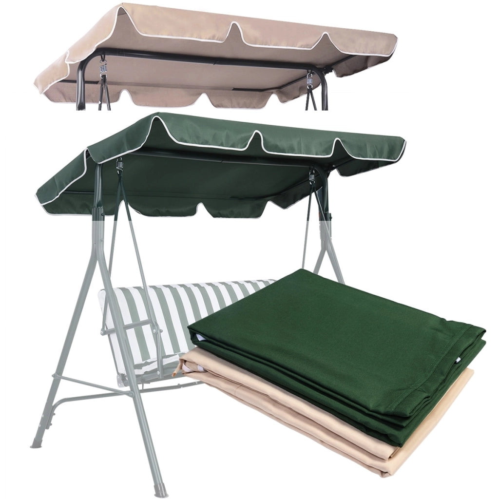 Tetto di ricambio per dondolo in poliestere da giardino Tettuccio per dondolo Beige 191x132cm-Dondoli