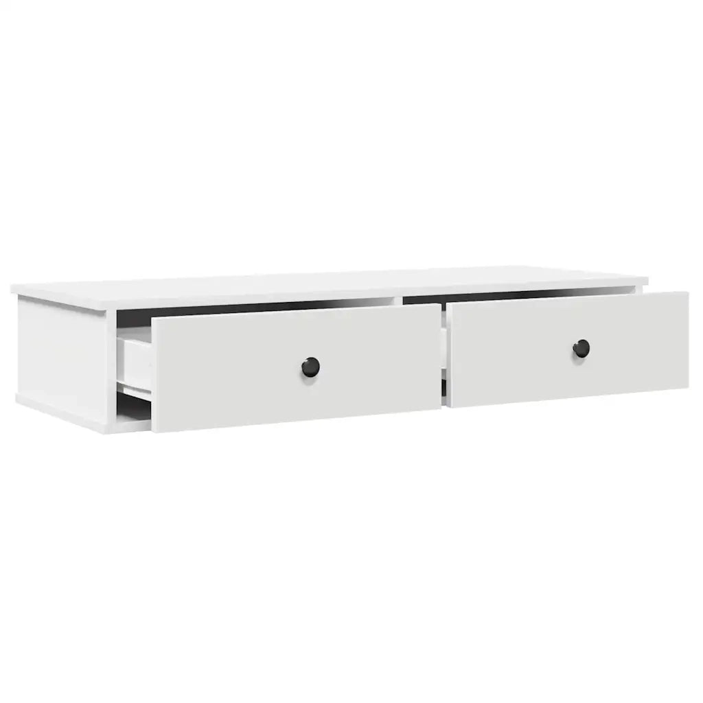 Scaffale a Parete con Cassetti Bianco 100x37,5x19 cm Truciolato 859959