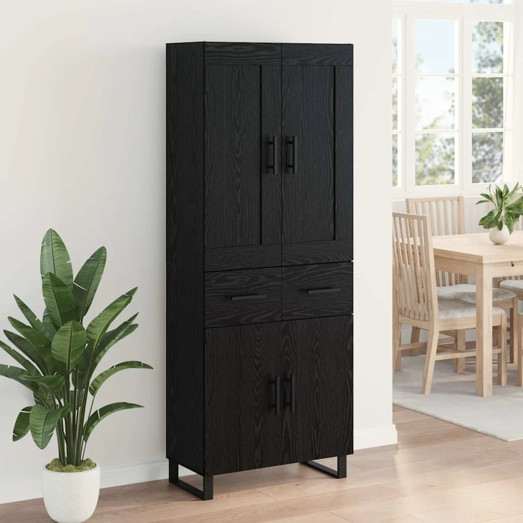 Credenza Rovere Nero 69,5 x 34 x 180 cm Legno multistrato 3416111