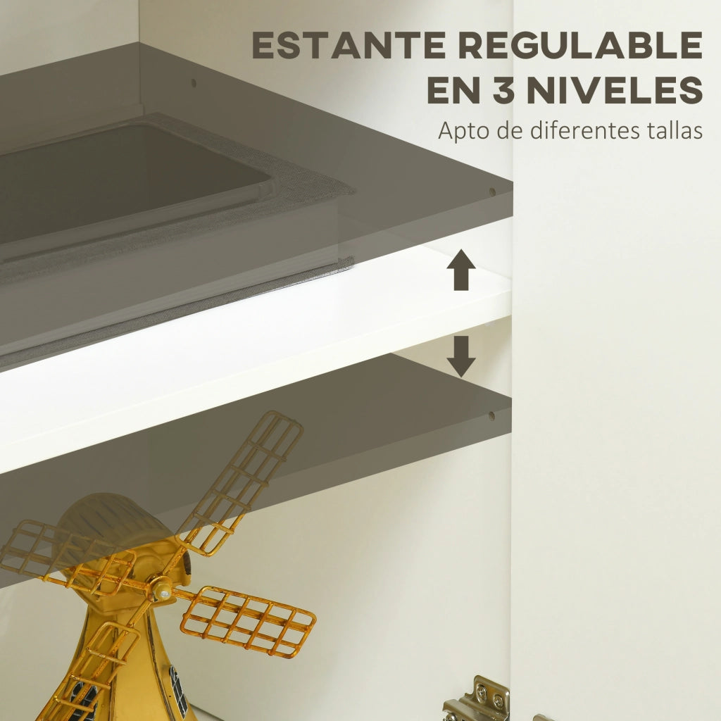 Credenza Bianca per Ingresso con 3 Ante e Ripiani Regolabili ¨C zephmum ¨C 120x37x75 cm