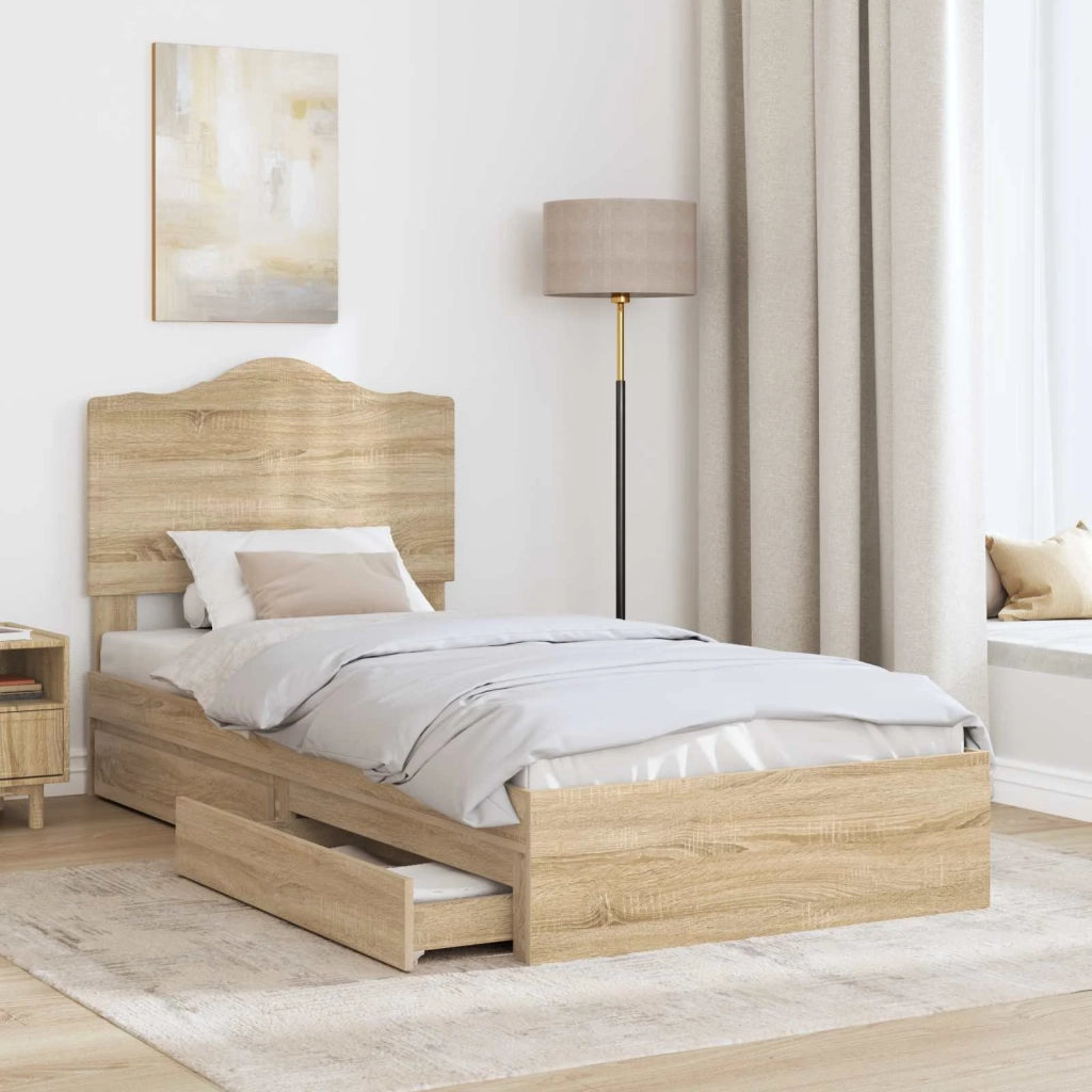 Letto con Contenitore con cassetto Rovere Sonoma 70 x 190 cm 3413557