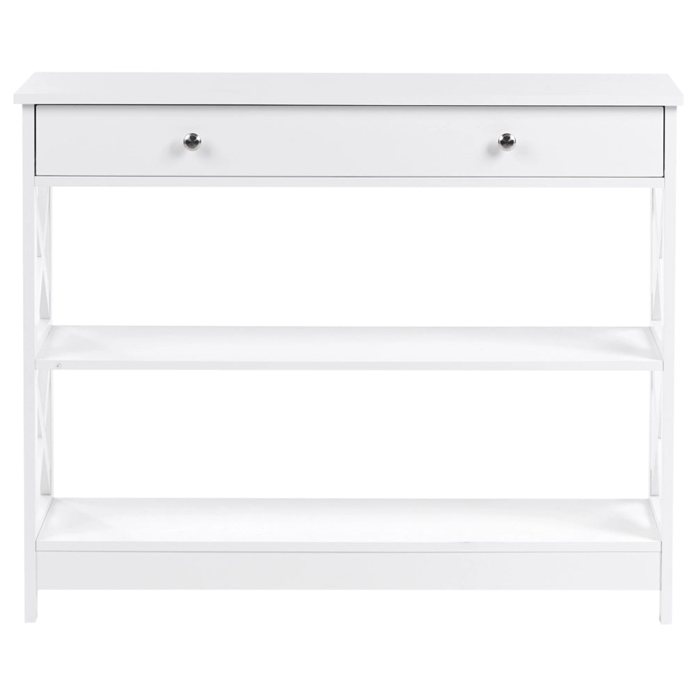 Console credenza Bianca 80 x 100 x 30 cm credenza 1 Cassetto 2 Ripiani Country