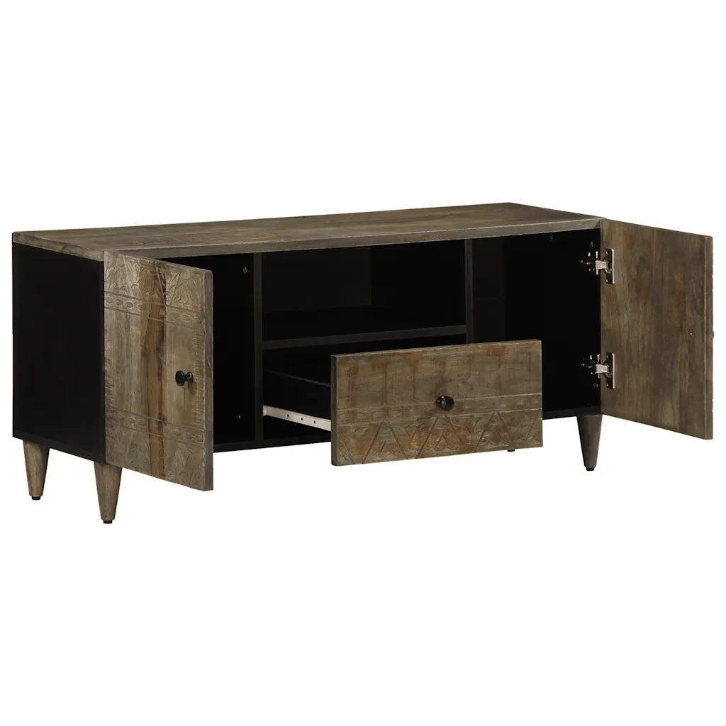 Mobile Porta TV Grigio Chiaro 105x33,5x46 cm in Legno Mango