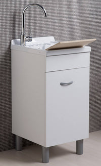 Mobile Lavatoio in ABS 45x60x88 cm 1 Anta Ambrosini Doris Bianco Opaco