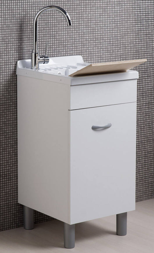 Mobile Lavatoio in ABS 45x60x88 cm 1 Anta Ambrosini Doris Bianco Opaco