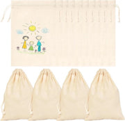 Set di 10 borse di stoffa con cordino per bambini, ideale per compleanni, matrimoni e Pasqua - 15 x 20 cm
