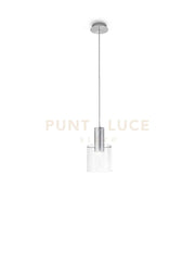 Sospensione trasparente + alluminio spazzolato trasparente Hugo 1 luce attacco GU10 D.20CM
