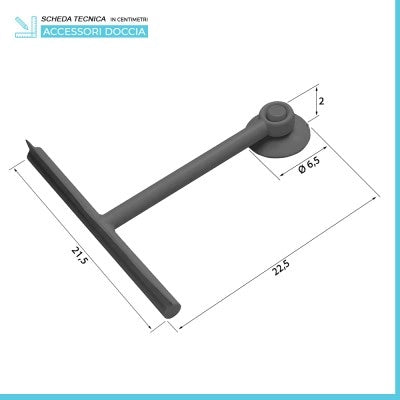Tergivetro doccia grigio in plastica antigraffio con ventosa Spring