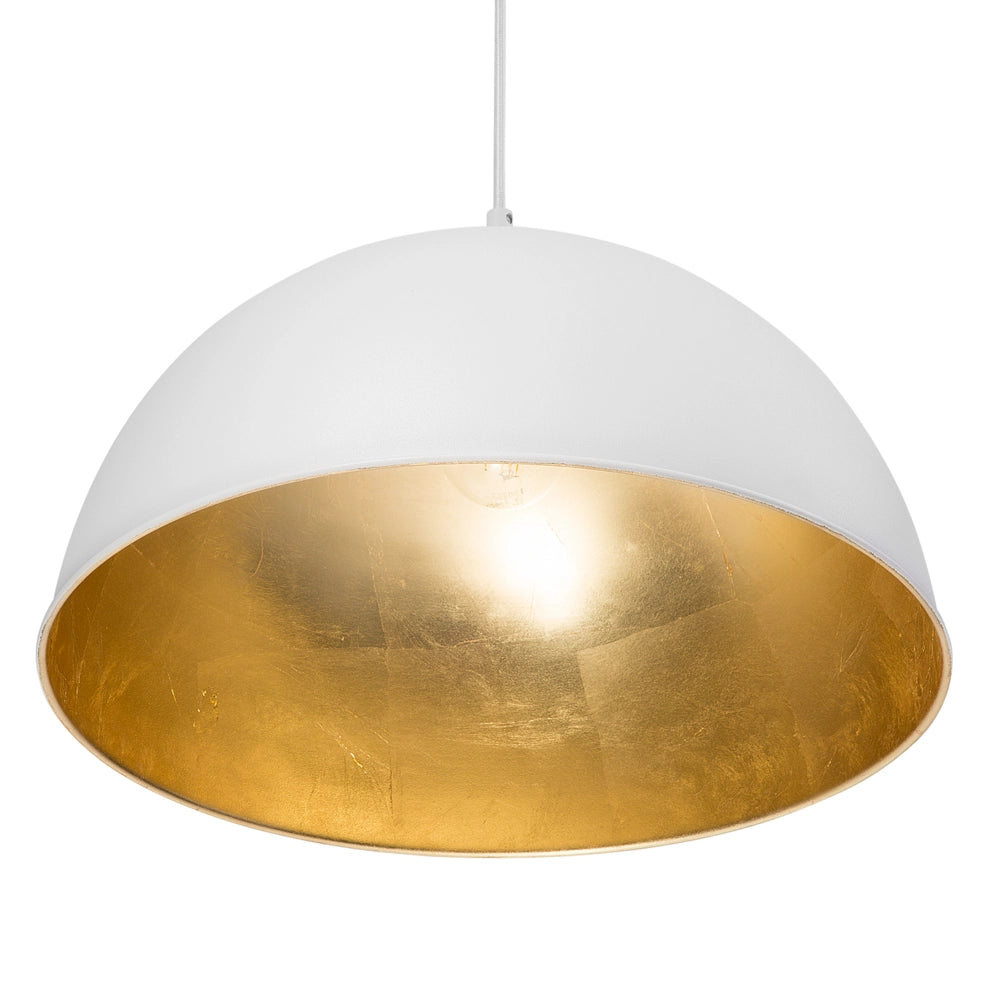 Lampada da soffitto bianca Mezza Globo Metallo Industriale Moderna