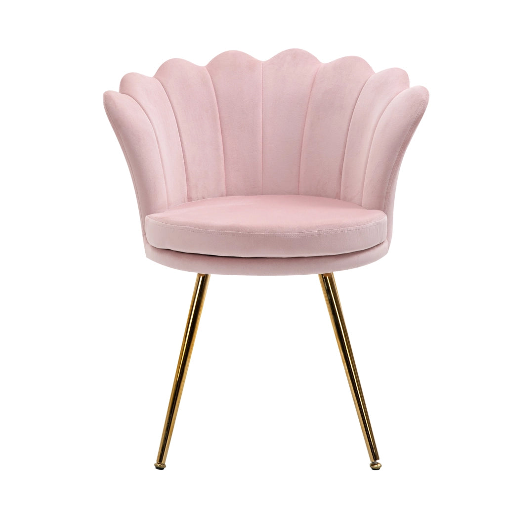 Poltrona in velluto con gambe in metallo dorato ¨C zephmum ¨C 67x64x77 cm rosa polverizzato