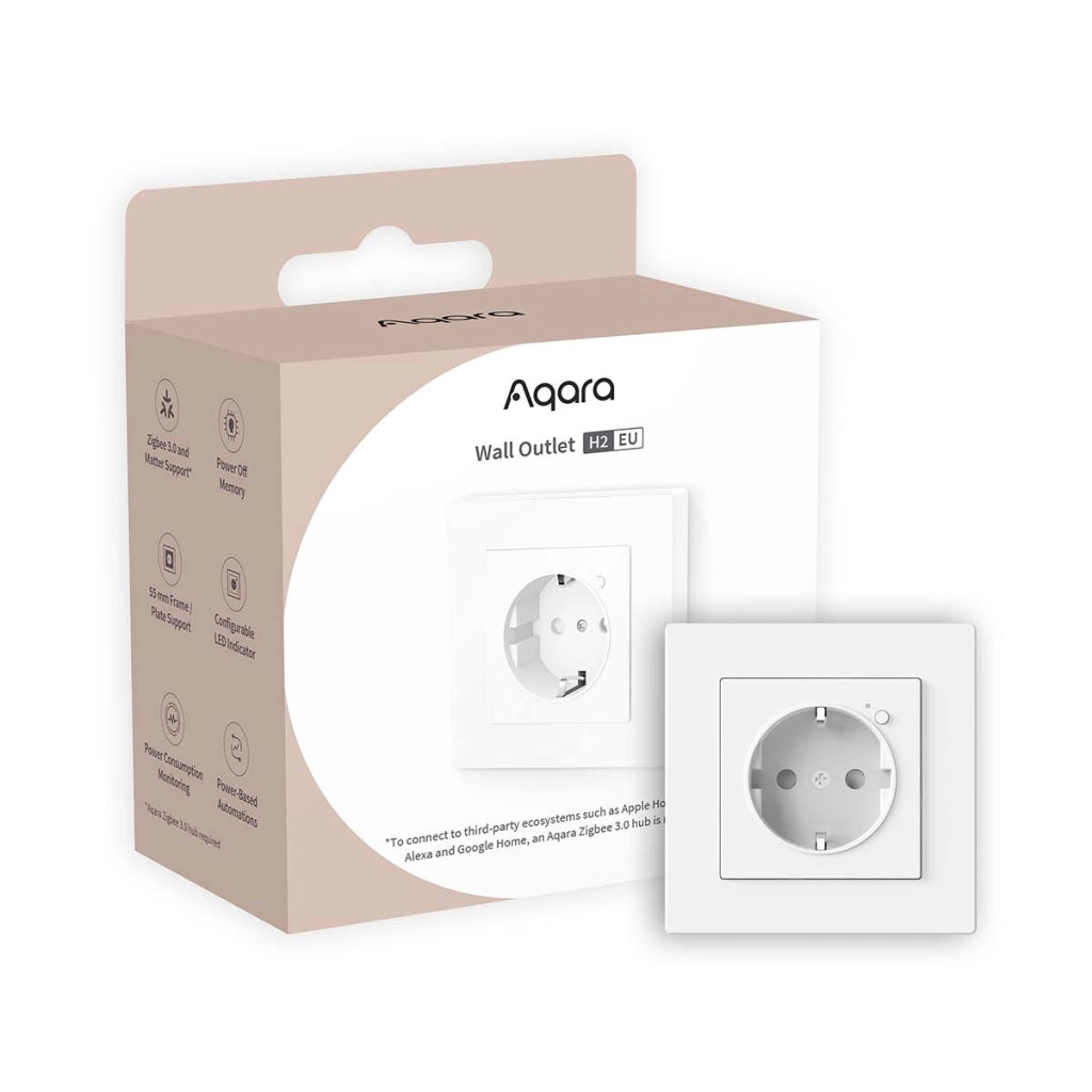 H2 EU Presa a muro connessa compatibile con Zigbee 3.0 Bianco Aqara
