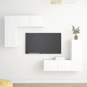 Set Mobili Porta TV 4 pz-Credenza per TV Bianco in Legno Multistrato 284201