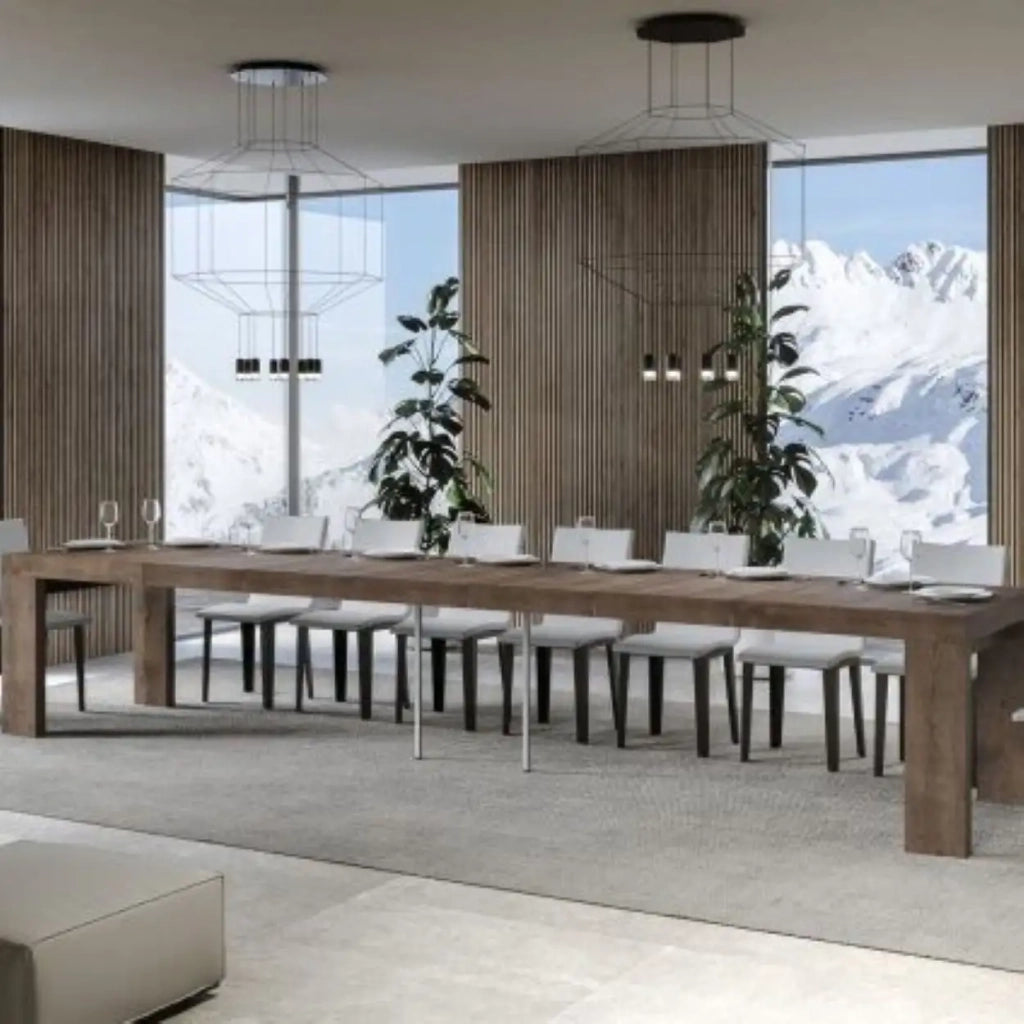 Tavolo allungabile 180/440x90 cm Roxell Premium colore noce