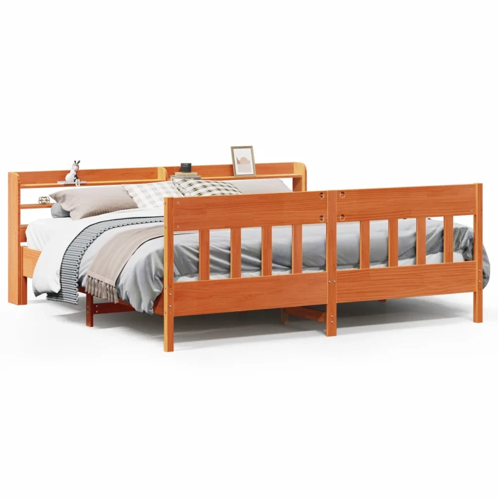 Letto senza Materasso Marrone Cera 180x200 cm in Legno di Pino 3306998