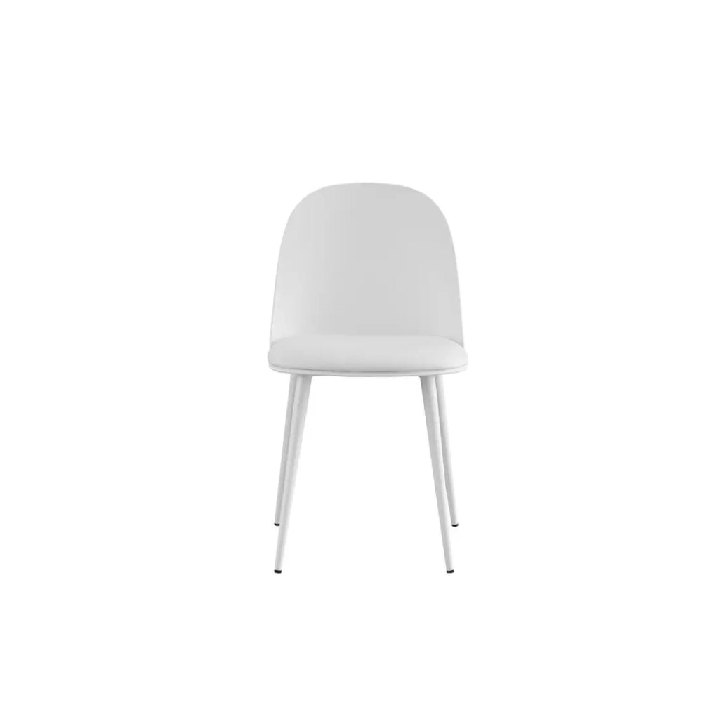 Sedia JASMON – Cuscino in PU Bianco con gambe in metallo – H81 × L51 × P44 cm