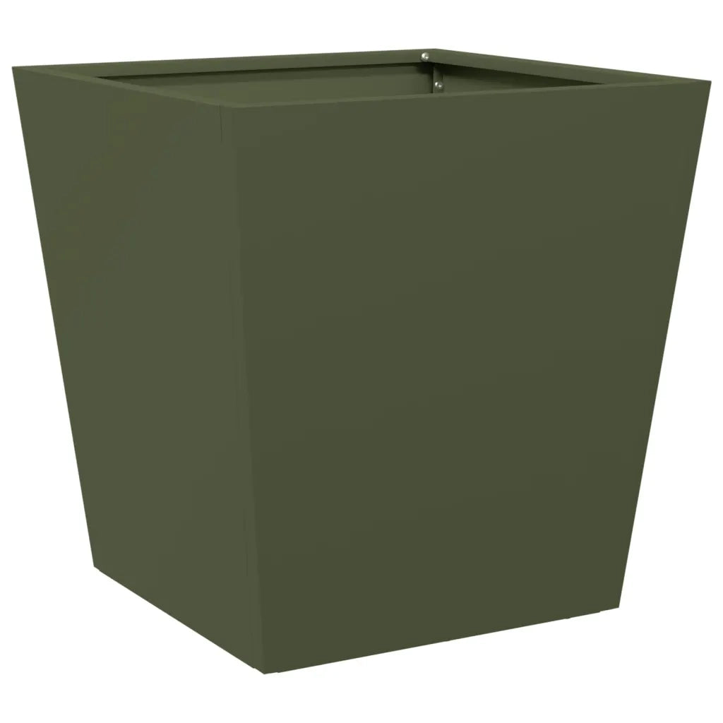 Fioriera da Giardino Verde Oliva 40x40x40 cm in Acciaio 851058