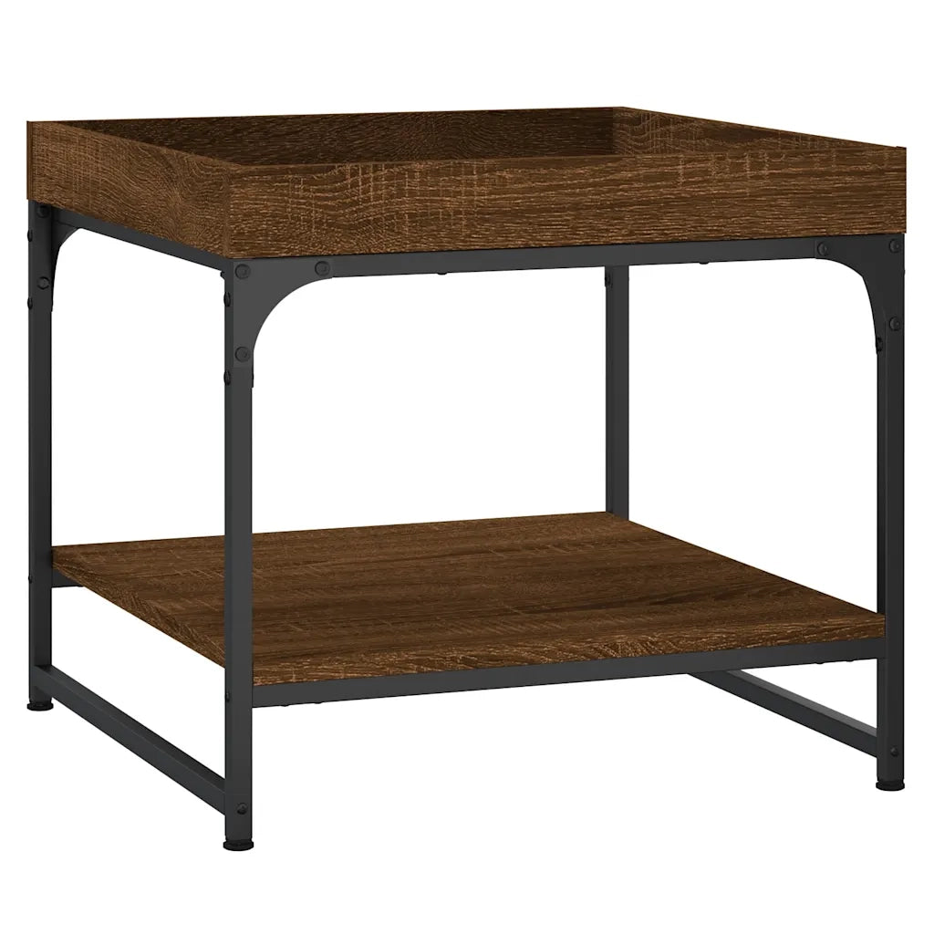 Tavolino Salotto-Tavolino da soggiorno-Tavolo Rovere Marrone 49,5x49,5x45 Legno Multistrato