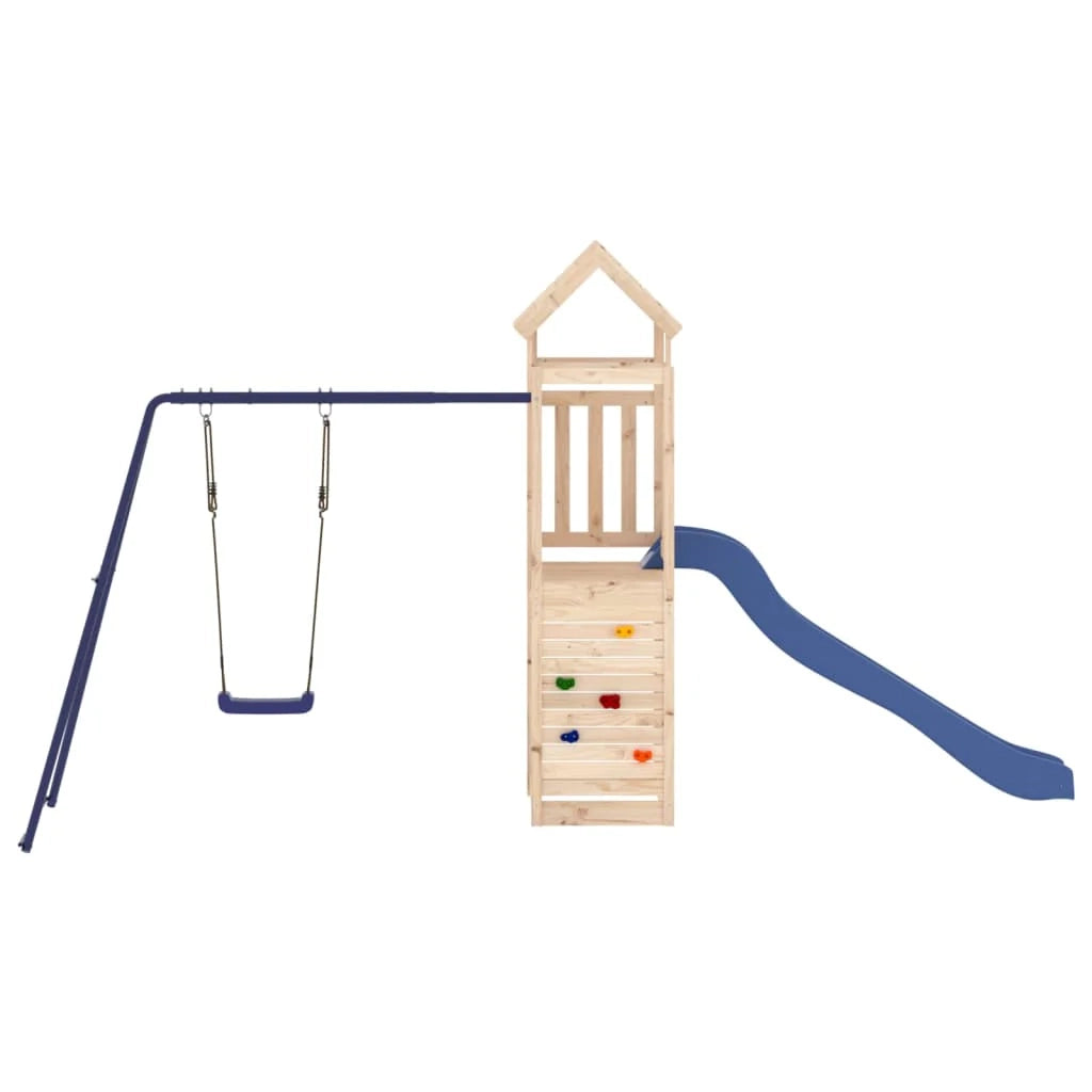 Altalene per parco giochi all'aperto scivolo altalene robuste giochi da giardino 424 x 186 x 214 cm legno di pino massiccio 02_0004800
