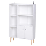 Mobiletto Libreria con Piedini in Legno di Pino Bianco 80x23.5x118 cm