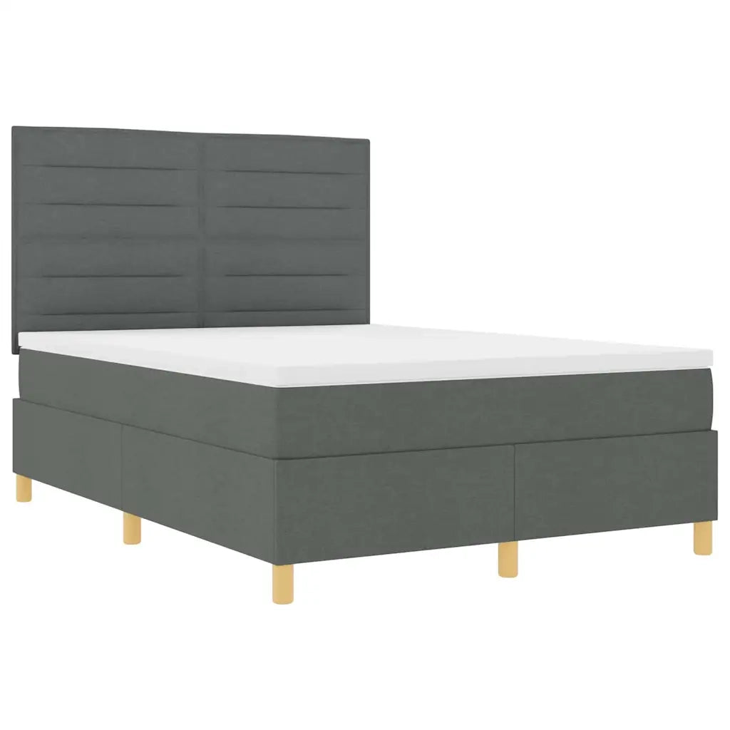 Letto a molle con materasso Grigio scuro 140 x 200 cm Tessuto 3339547