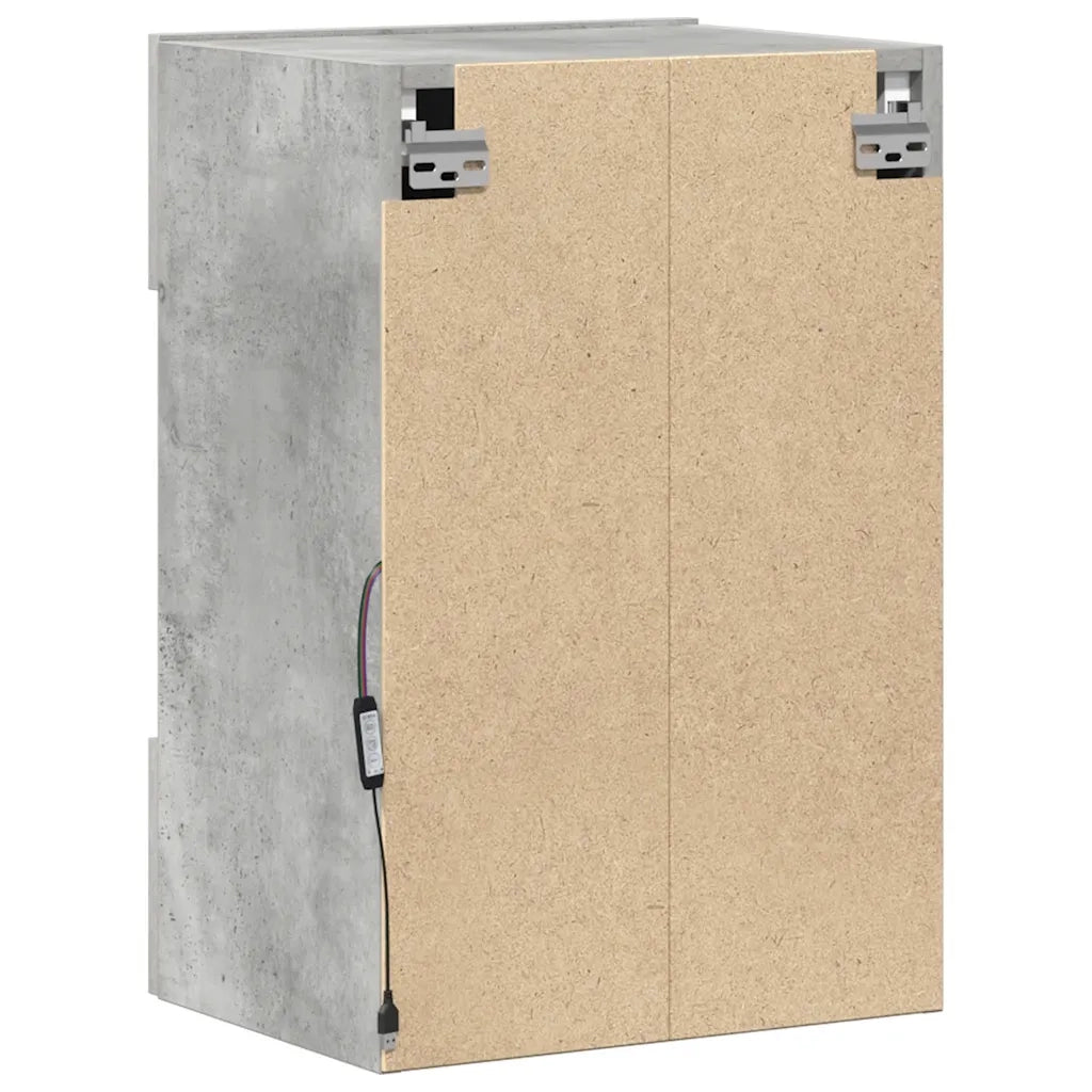 Mobili da parete con luci LED per TV 2pz Grigio Cemento 40x30x60,5cm 837085