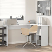 Scrivania Computer Bianco Bianco Legno ingegnerizzato Media