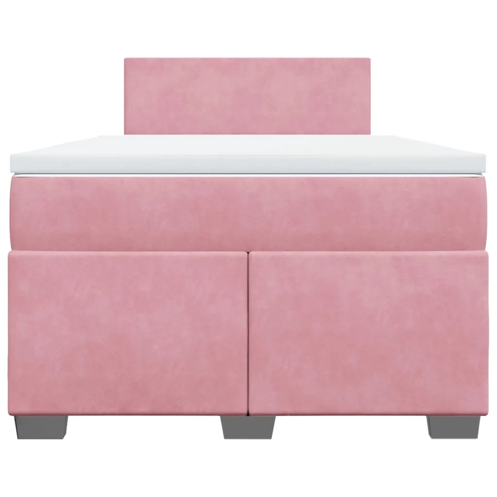 Giroletto a Molle con Materasso Rosa 120x190 cm in Velluto 3286257