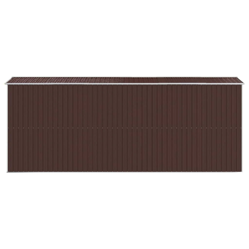 Casetta da giardino cabina ripostiglio capanno da esterno capanno per attrezzi robusta scura 192 x 523 x 223 cm acciaio zincato marrone 02_0022321