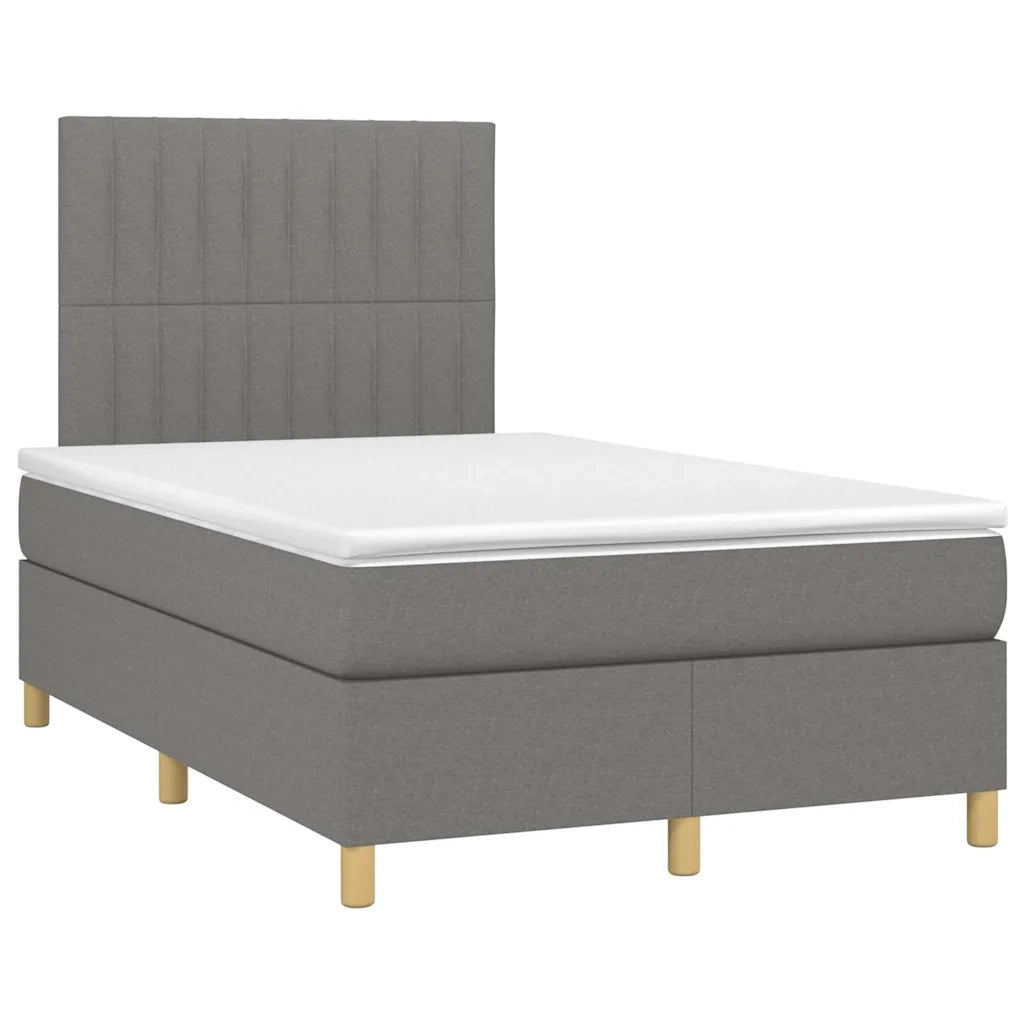 Giroletto a Molle con Materasso Grigio Scuro 120x190cm Tessuto