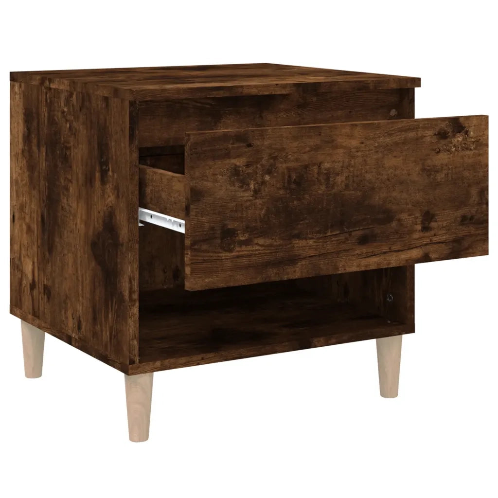 Comodino | Armadio da Notte | Mobiletto da notte Rovere Fumo 50x46x50 cm in Legno Multistrato