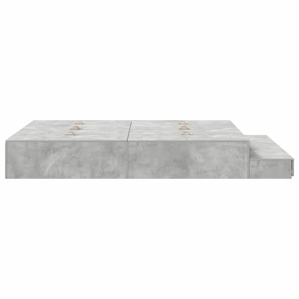 Struttura letto con contenitore Grigio cemento 140 cm 3335696