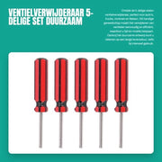 Strumento di rimozione valvole 5 in 1 - Acciaio inossidabile - Per auto/truck/moto/bicicletta - Comfortevole - Pratico - Duraturo - Strumento per valvole