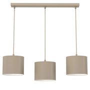 Lampada sospesa a barra Arden 3xE27 beige tessuto