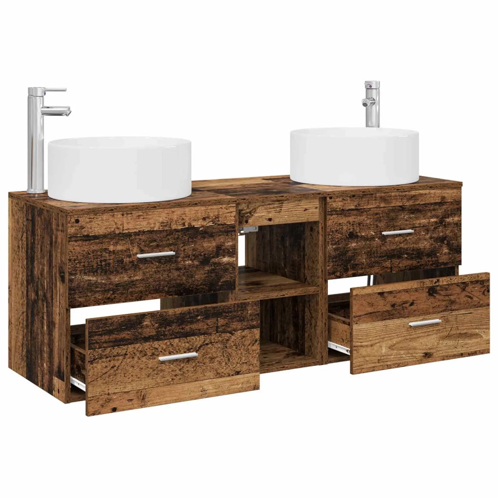 Set di mobili per il bagno 3 pz Legno antico 3405953