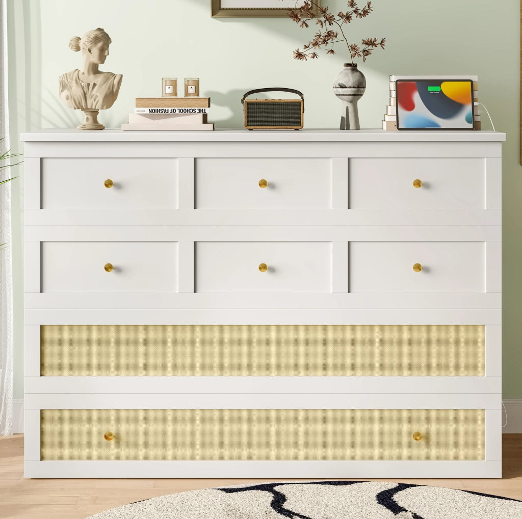 Letto a scomparsa 140x200 con cassetti, presa e USB, bianco