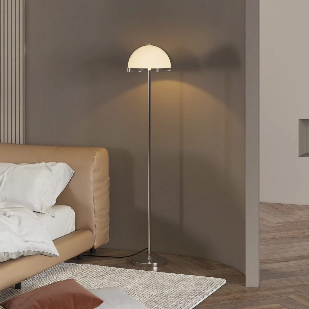 Lampada a Piantana Moderna ¨C Zephmum ¨C Bianca, Metallo e Acrilico, ?35x150 cm