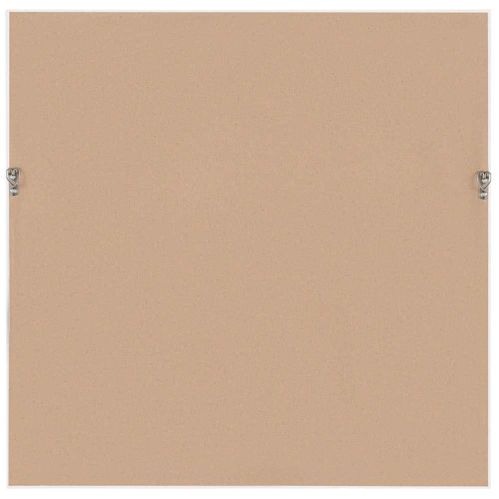 Specchio da parete bianco con cornice sintetica 50 x 50 cm quadrato da appendere alla parete