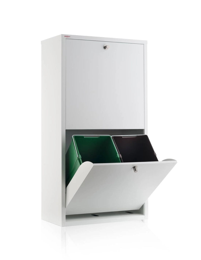 Mobile per la raccolta differenziata EMI – 4 scomparti (80 L), bianco, design moderno e funzionale